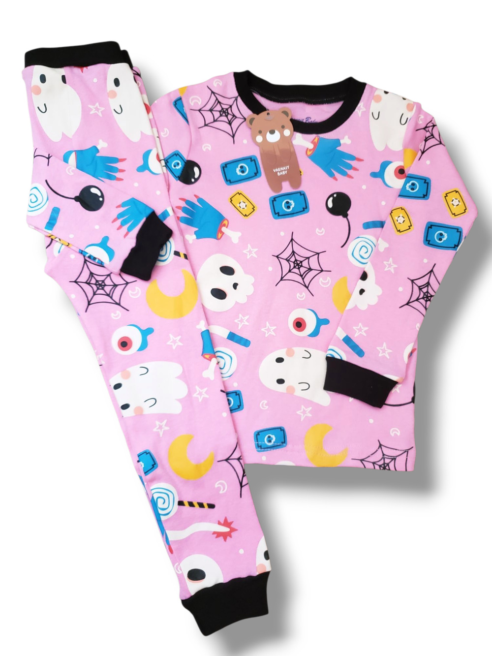 Vaenait Baby Horror Night 3T Girls Pink Glow in the Dark Pajama PJ Set NEW